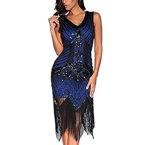 Comeon Gatsby-jurk, dames jaren 1920, art deco, pailletten, paisley, flapper, kwastje, glitter, feest, cocktailjurken