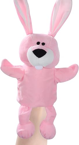 Abbotson Marionetas de mano de conejo de peluche de la selva para niños, 5 opciones de marionetas de felpa (conejopandaelefantemapachemono),