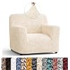 PAULATO BY GAICO Chair Cover Armchair Cover Armchair Slipcover Soft Polyester Fabric Slipcover 1 Piece Form Fit Stretch Stylish Furniture Protector Microfibra Collection Cream Chair