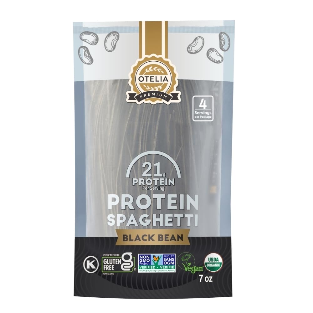 Otelia High Protein Pasta, Organic Black Bean Spaghetti, 200g, Gluten Free, 42g Protein, 18g Fibre, Vegan, Kosher