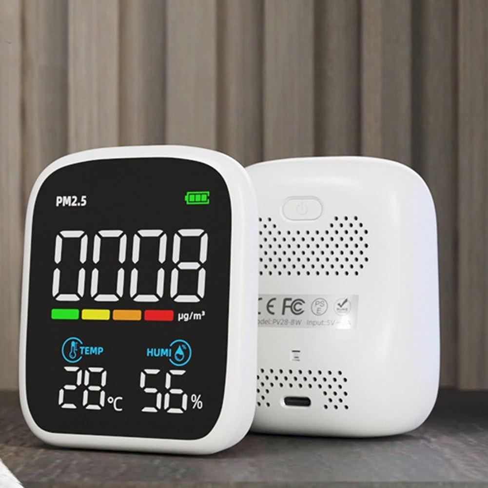 Misuratore di qualità dell'aria con controllo WiFi e app, analizzatore PM2.5 per temperatura e umidità, display digitale a LED, ricarica di tipo C (senza WiFi)
