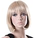Produktbild Songmics Perücke Frauen Damen Haar Wigs Blond Kurz Glatt für Karneval Fasching Cosplay Party Kostüm WFY098