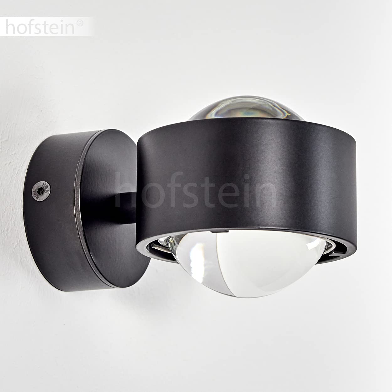Wandleuchte Sapri, moderner Wandstrahler aus Metall in Schwarz und klaren Glas, 1-flammige Zimmerlampe mit Up & Down Lichteffekt, 1 x G9, ohne Leuchtmittel