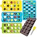 Candy Molds & Silicone Chocolate Mold | Jello & Ice Cube Trays | Set of 4 | Non Stick & BPA Free | Hearts, Stars, Shells & Gummy plus 1 dropper - by Lucentee
