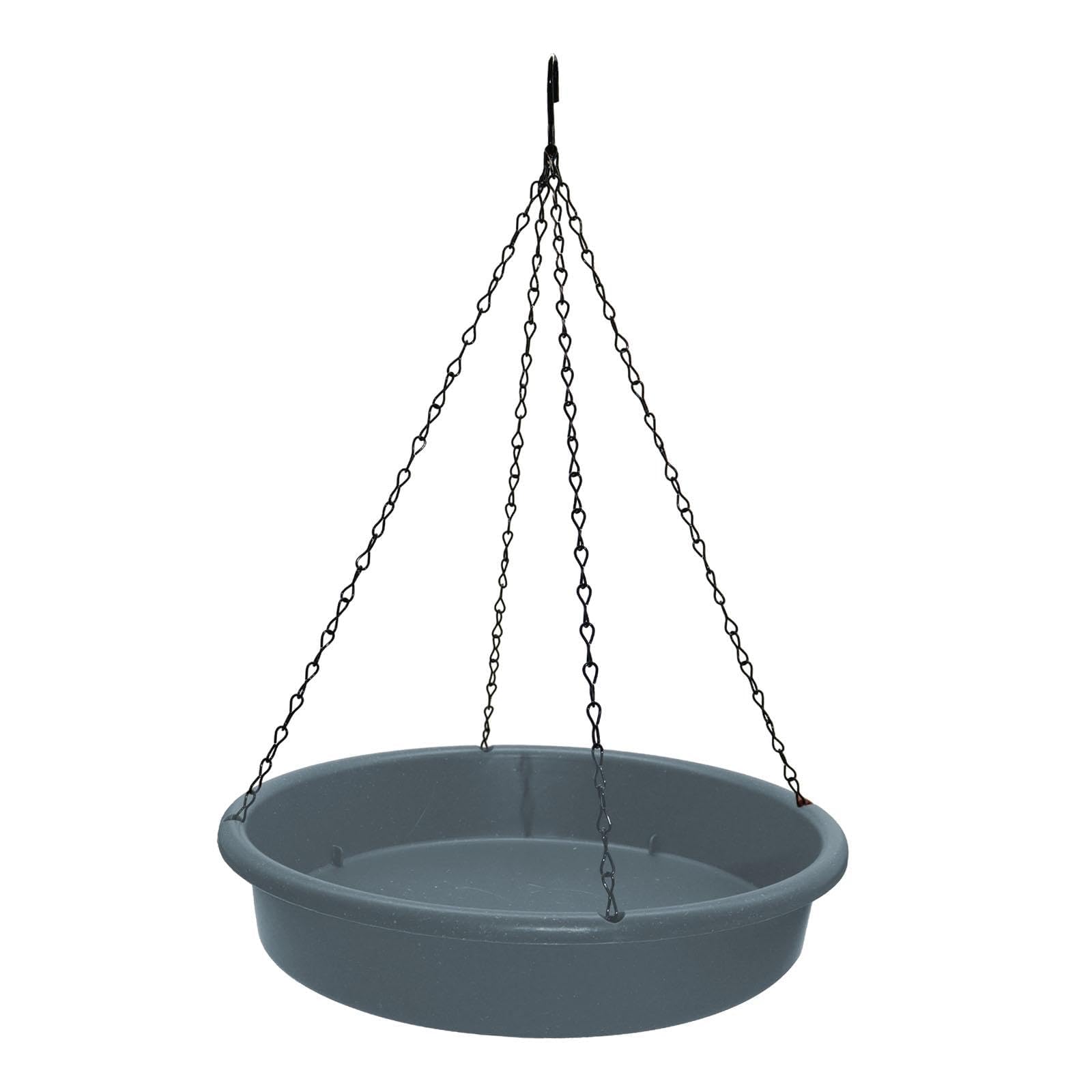 Baoblaze Hanging Bird Feeder Bird Water Bowl Bath Birds Feeding Dish Tray Feeder, Birds Waterer with Metal Hooks,30.5cm*6cm,Blue Grey — image 1