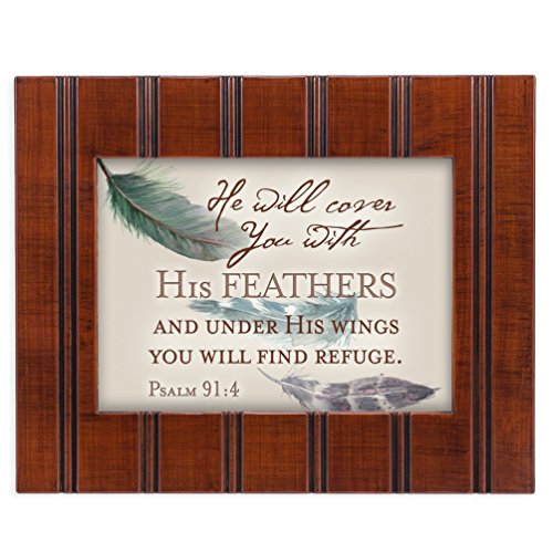 Cottage Garden You Will Find Refuge Feather 8X10 Woodgrain Framed Art Wall Plaque Sign #TOP12