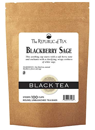 Image of The Republic of Tea - Blackberry Sage Black Tea, Refill Bag | 100 Tea Bags, Gourmet Black Tea