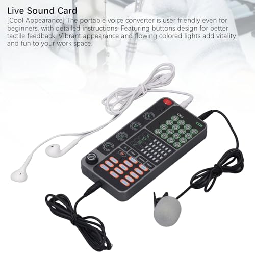 Sprachverzerrer, Tragbarer Bluetooth-Sprachverzerrer mit 16 Soundeffekten, Tragbare Soundkarte, Sprachverzerrer für Live-Streaming