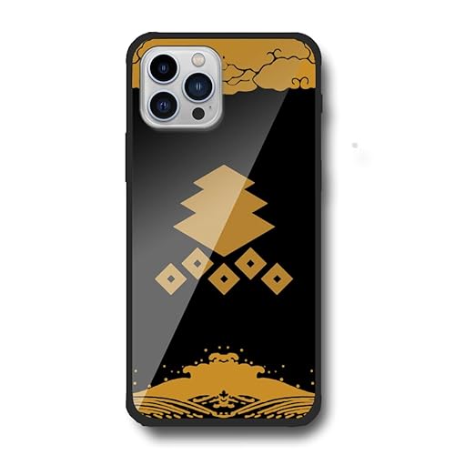 cronos 対応 iPhone15 互換性アクリルカバー 三階菱に五つ釘抜 三好長治 三好家 金色 黒 漆 家紋 戦国武将 sen0098 日本国内生産