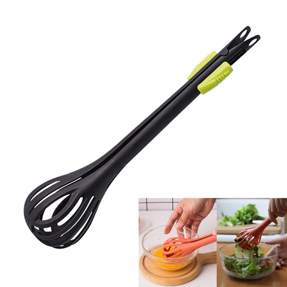 2 in 1 Food Clip & Egg Whisk, Multi-function Egg Beater and Bread Clip, Handheld Egg Mixer Plastic Egg Beater Blender, Multifunctional Kitchen Tool (