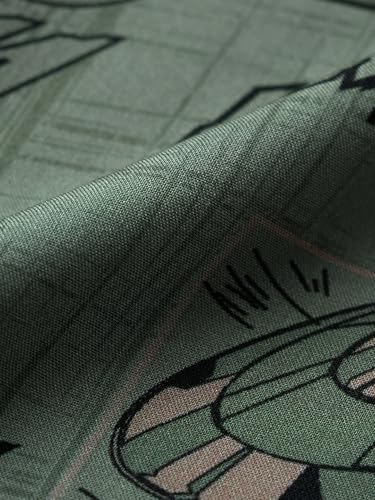 Image of The Souled Store Avengers: Comics Men and Boys Short Sleeves Collared Neck Button Front Green All Over Printed Viscose Oversized Shirts
