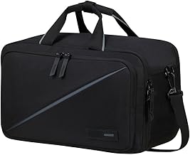 American Tourister Take2Cabin - Sac de voyage 3 voies Ryanair, bagage à main, sac à dos d'avion S, sous-siège, 40 x 25 x 20 cm, 25 L, noir (noir)