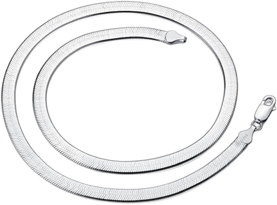 (-49%) 925 Silber Halskette 4 mm Schlangenkette Männer & Frauen Paar Sterling Silber Schmuck Klingenkette Praktisches Design und langlebig