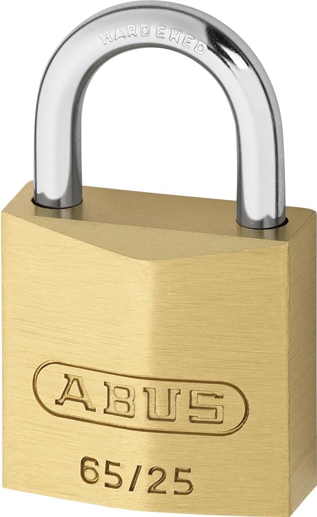 ABUS Padlock Brass 65/25 - Suitcase Lock - Solid Brass Lock Body - Hardened Steel Shackle - ABUS Security Level 3