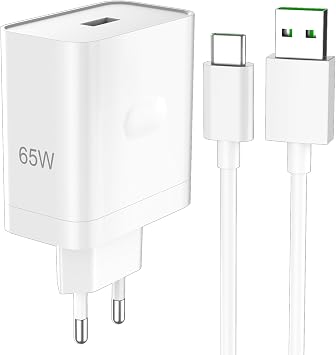 USB C Charger for OPPO 65W, Fast Charging for Super-Vooc, Cable Type C 1 Meter 6A for OPPO Reno15 14F A6 A5 Pro A40 A5, Adapter for Realme P3 14 Pro 13 12 C71 C85, for OnePlus N100 N300 Pad