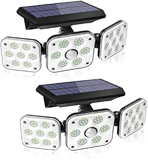 138 LED Solar Lights Outdoor, Motion Sensor Security Light with 270° Wide Angle, 3 Lighting Models, IP65 Waterproof Solar Powered Wall Light for Garage, Front Door, Yard, Wall, Garden (2 Pack)