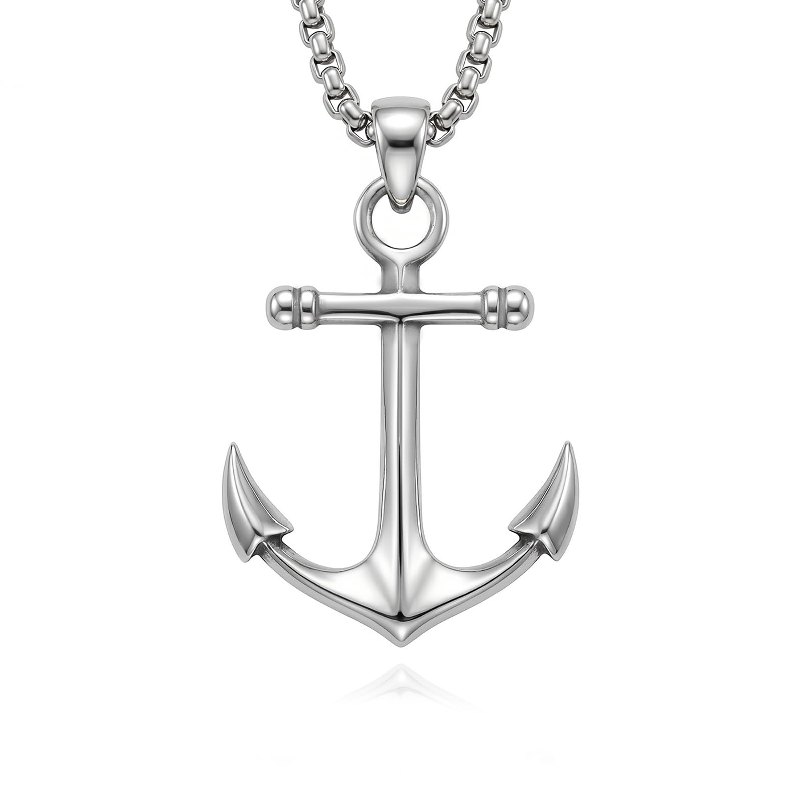 Collana in argento Sterling 925 con ciondolo a forma di marinaio con ancora, gioiello per uomo e donna