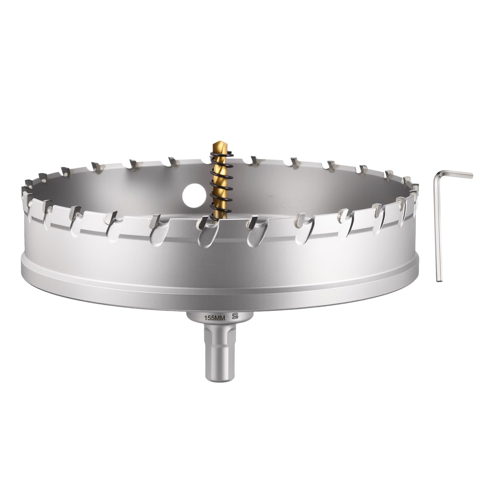 6-3/32"(155mm) Seghe Tazza Frese per Metallo, Taglierina Fori Lega Cementata Carburo Tungsteno - per Metallo, Legno, Lamiere in Acciaio Inossidabile, Rame, Alluminio, Argento