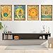 ZeeDix 4 Pcs Tarot Flag Tapestry Wall Hanging, The World, The Sun, The Moon, The Star Tarot Tapestry, Small, Multicolor, Rectangular, Unframed, Indoor/Outdoor, Bedroom, Dormitory