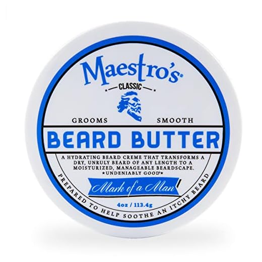 Maestro's Classic BEARD BUTTER | Anti-Itch, Extra Soothing, Hydrating Beard Creme For All Beard Types & Lengths- Mark of a Man Blend, 4 Ounce