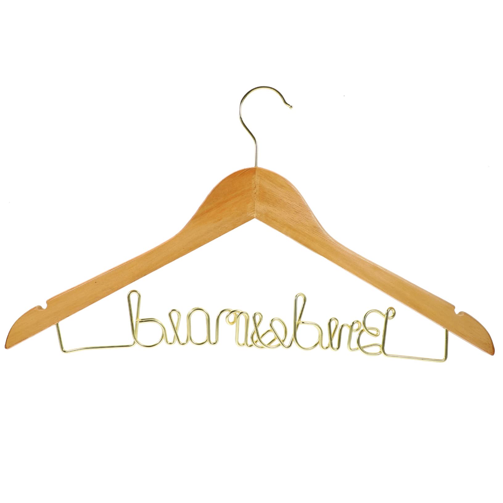 Unomor Wooden Wire Hanger Wedding Dress Hanger Anti-Skid Side Slots for Wedding Gowns for Wedding Stores