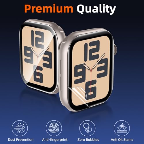 Pnakqil 8 Stück für Apple Watch Series SE2/SE/6/5/4 40mm Schutzfolie,Panzer Schutz Glas für Apple Watch 40mm Displayschutz Flexible TPU,Weich HD Anti-Staub Folie Displayfolie Einfache Installation