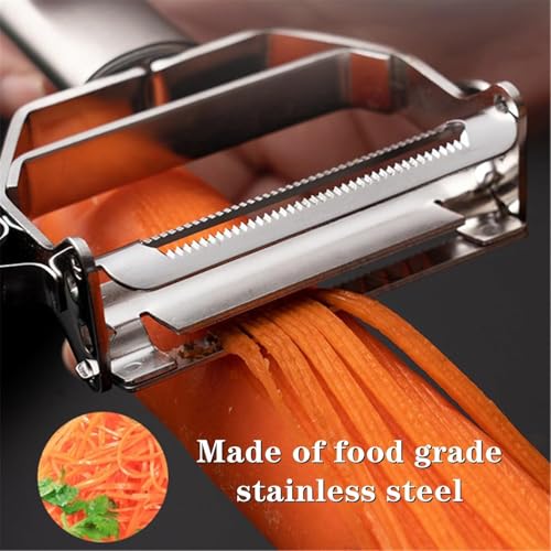 Image of SHOPPOFOBIX Pocket Knife, Kitchen Knifes Peelers for Fruit 2 in 1 Knifes and Peeler for Kitchen Travel Knifes with case Stainless Steel Bled (Premium Peeler)