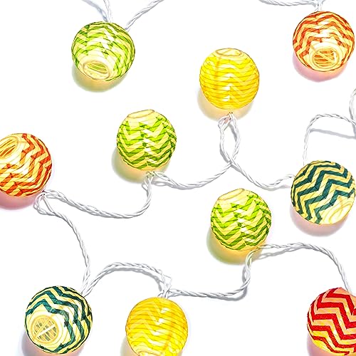 Vigdur Multicolor Lantern String Lights - 9.84Ft Colorful Nylon Hanging Lanterns Lights Plug In Decorative Lights Connectable For Indoor Outdoor Patio Party Wedding Bedroom Bistro #TOP4