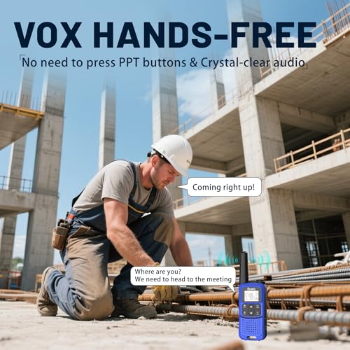 Radios Walkie Talkies Long Range: Rivins F22 Rechargeable Walkie Talkies for Adults, NOAA, 1400mAh Li-ion Battery USB-C Cable, LED Flashlight, VOX FRS Two Way Radio for Hiking Hunting, Camping, 4 Pack - Image 7