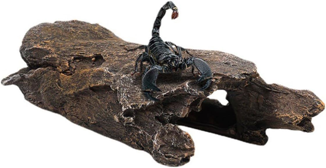 DECHOUS Aquarium Tree Trunk Decor Large Resin Stump for Fish Tanks Natural Style Landscape Ornament for Koi and Betta Fish Hideout Underwater Aquarium Decoration