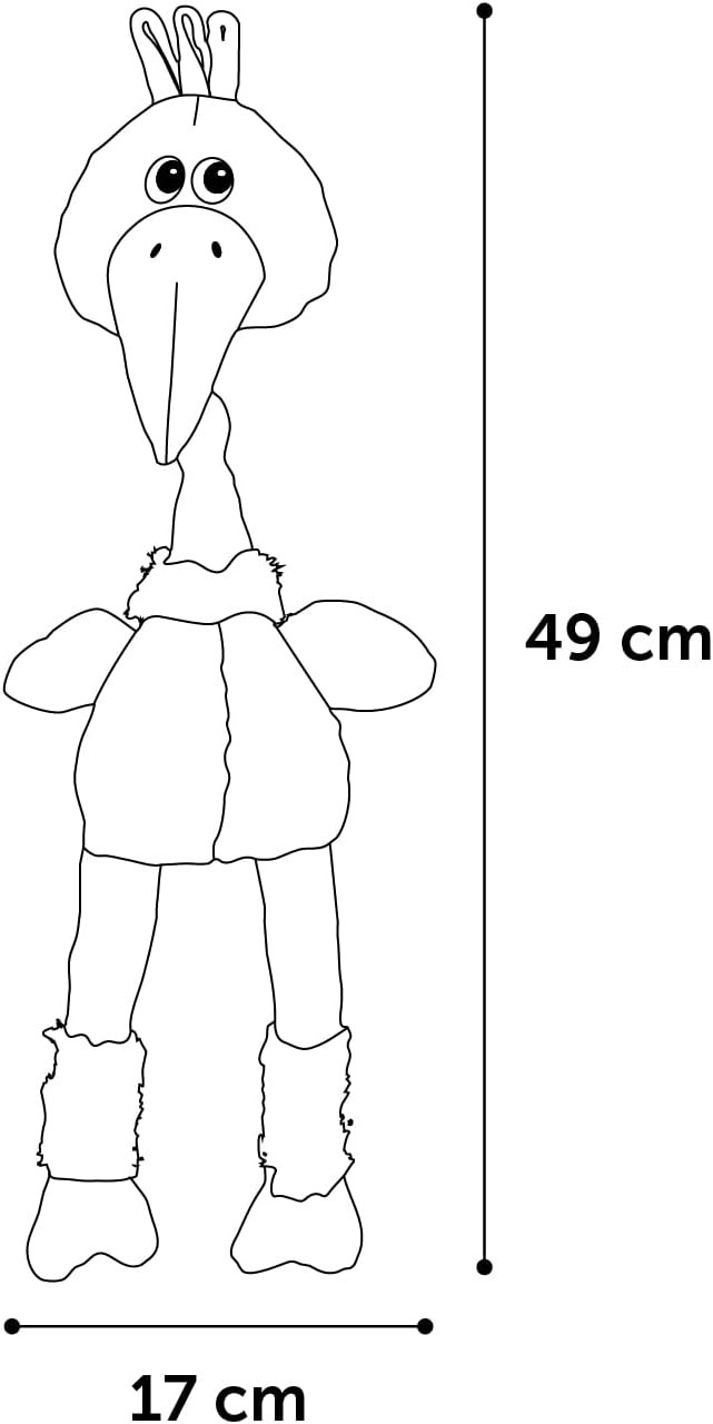 FLAMINGO F Dog Toy Natural Delight Bird + Bungee Legs Mix 49 cm