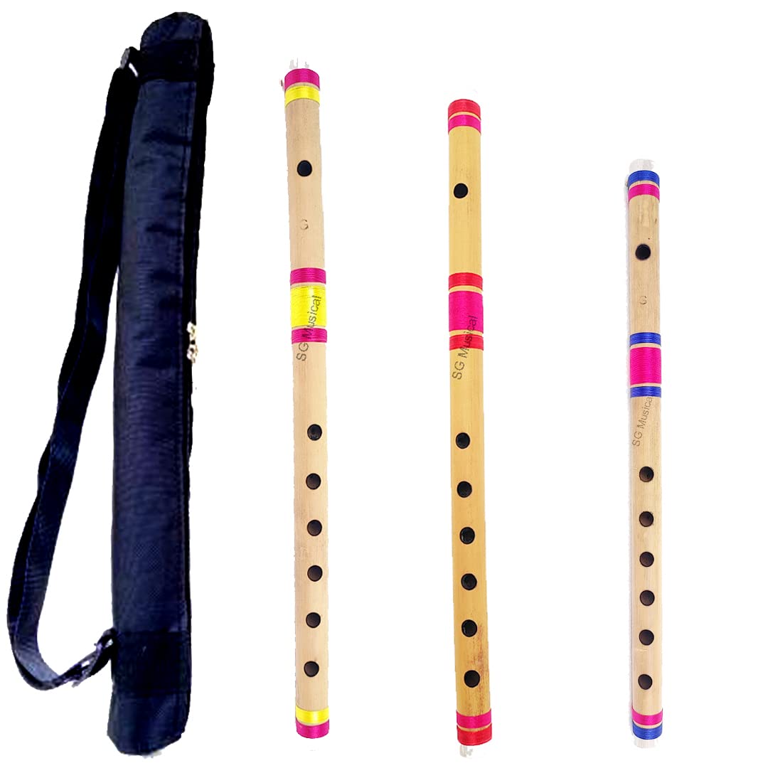 Buy SG Musical Indian Bamboo Pipe Combo A+B+F Scale With Bag flute