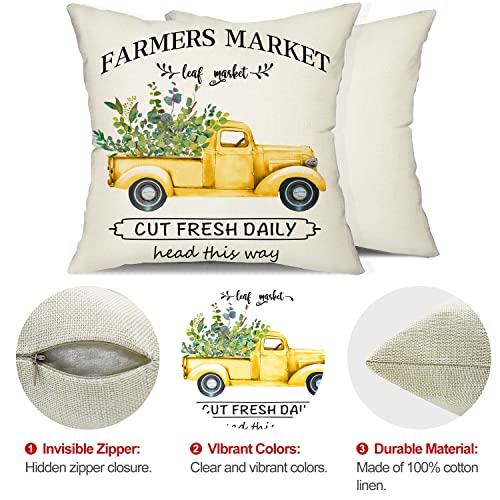 DFXSZ-Farmhouse-Pillow-Covers-18×18-Set-of-4Eucalyptus-Leaves-Decorations-Truck-Vase-Home-Sweet-Home-Linen-Cushion-Case-Gifts-for-Home-Decor DFXSZ Farmhouse Pillow Covers 18×18 Set of 4Eucalyptus Leaves Decorations Truck Vase Home Sweet Home Linen Cushion Case Gifts for Home Decor