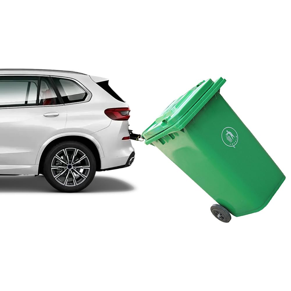 Récepteurs d'attelage de poubelles en acier au carbone robuste - Adaptateur de remorquage pour poubelles à roulettes, jardin, pelouse, tracteur, système de transport