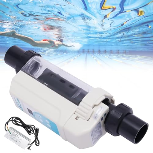 ZEEKYFOR Generador de Cloro Salino para Piscinas Enterradas de 9250/13210/17963/22454 Galones, Clorador de Agua Salada para Piscinas, 10-45℃ 40m3/8g/h