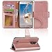 LG Aristo Case, LG Phoenix 3 Case, LG K8 2017 Case, LG Fortune Case, LG Risio 2 Case, LG Rebel 2 LTE Case, Arae Wallet Case with Kickstand and Flip Cover - Rosegold