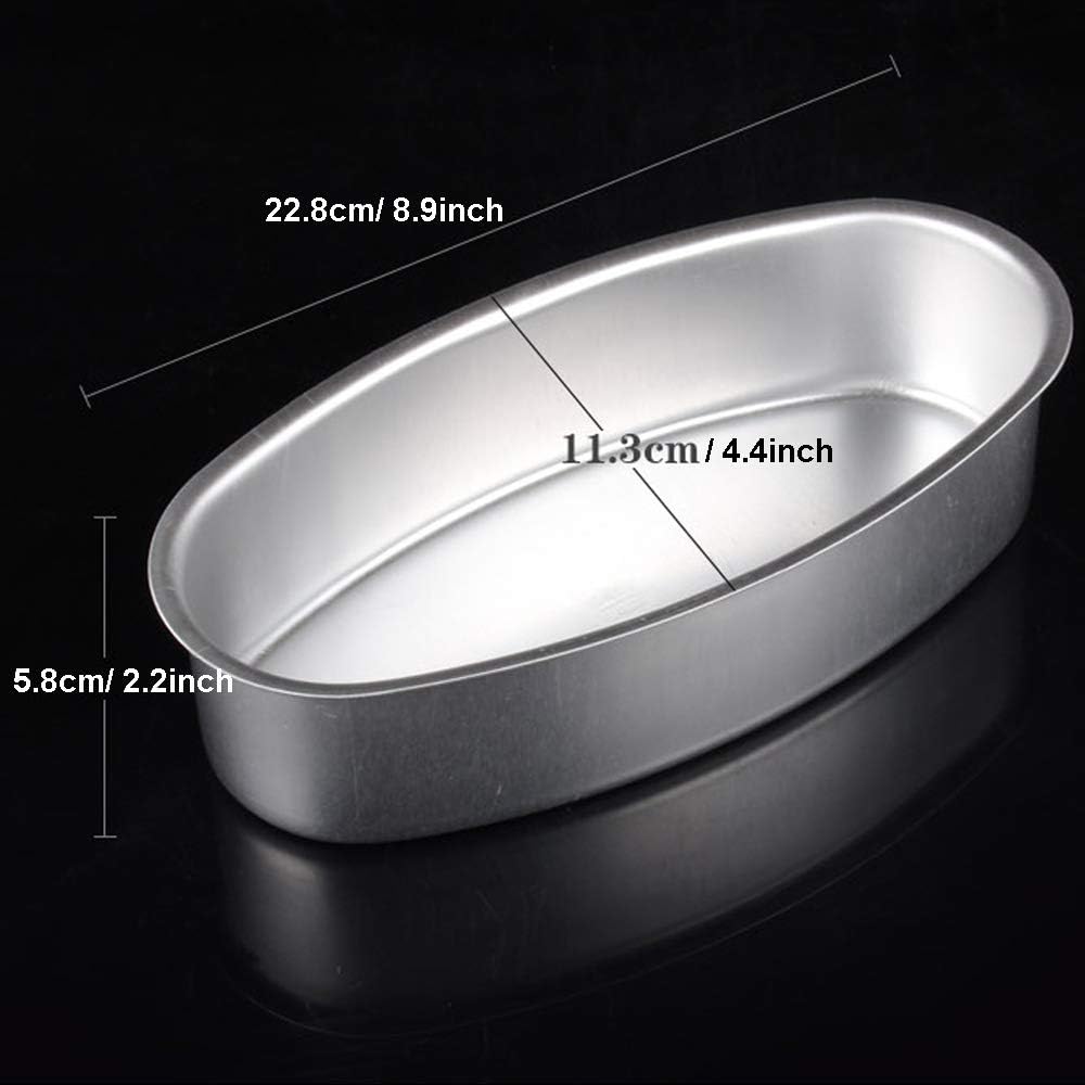 RAYNAG 2 Pack 8-inch Oval Cheesecake Pan Meatloaf Breads Mold Non-Stick Aluminum Baking Bakeware for Oven and Instant Pot Baking, Homemade Cake Mold Daily Uses