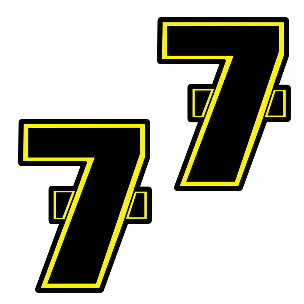 SkinoEu 2 x Vinyl Car Sticker Number 7 Racing Car Motorcycle Bicycle Helmet Laptop Tuning B 56 Z*