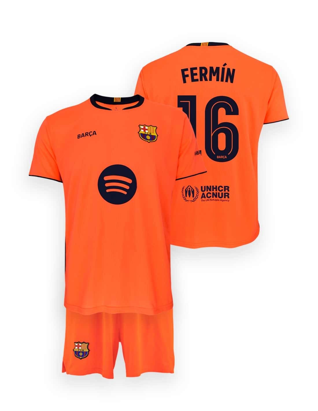 FCB FC Barcelona Conjunto Camiseta y pantalón Infantil Fermín 3a equipación 2025-26 - Réplica Oficial Junior Unisex (FR/ES, Edad, 8 años, Regular)