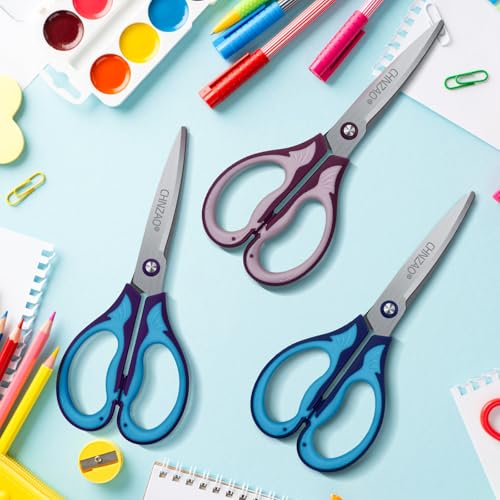 7'' Children Scissors,Kids Scissors for Ages 6-8,8-10,Safety Pointed Tip,Soft Comfort-Grip Ambidextrous for Right & Left Hand,Craft Scissor for School,Classroom,Home Use,3 Pack - Image 7