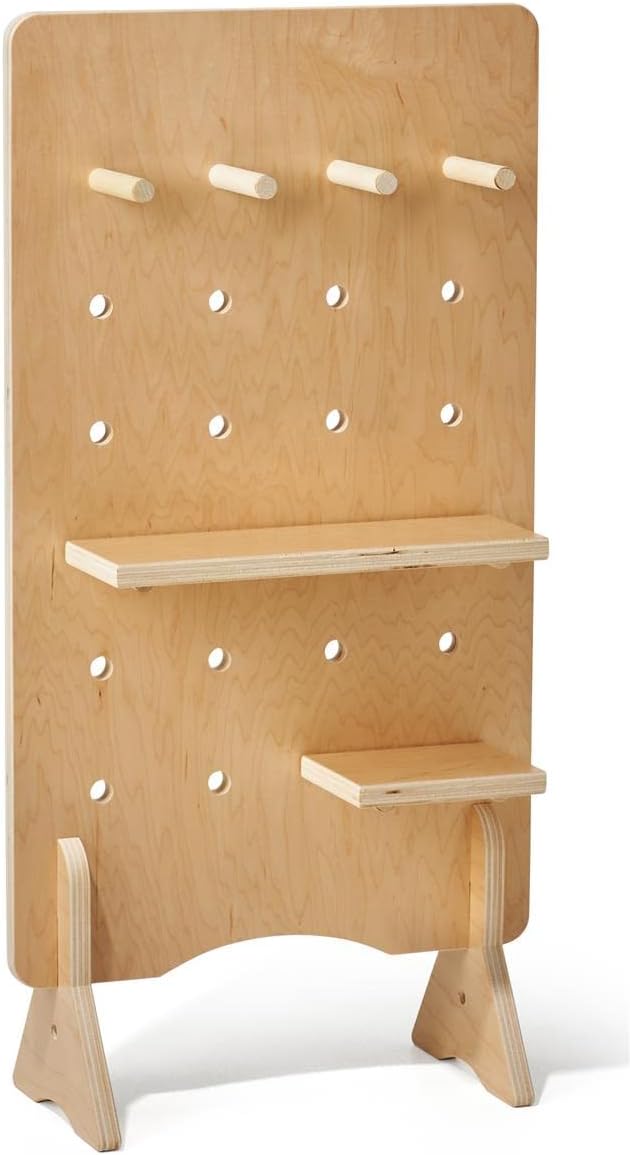 Displays2go Dandelion 18 x 35 Pegboard Shelving Display, Countertop, Collapsible Design - Natural (DBMPBSM)