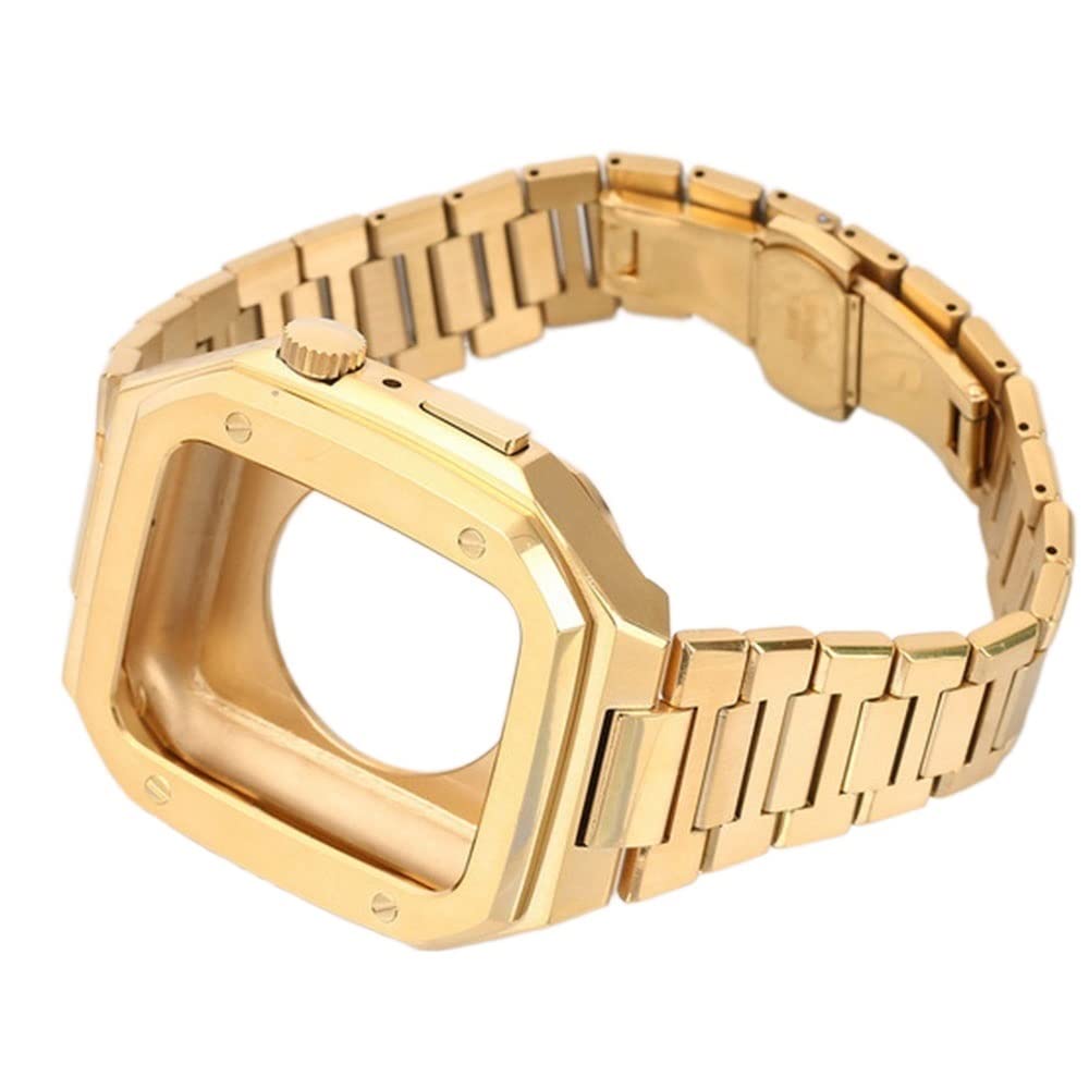 Zintegrowany pasek do zegarka ze stali nierdzewnej, do zegarka Apple Watch 44 mm, 45 mm, akcesoria do zegarka iWatch serii 9, 8, 7, 6, 5, 4, SE