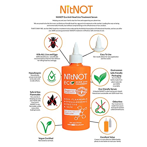 Nitnot - Trattamento per pidocchi, 200 ml, uccide