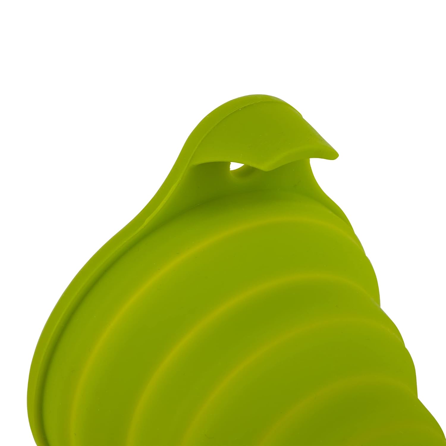 RSVP International Silicone Funnel Collapsible, Dishwasher Safe, 5.25x4.25x5.75 Fully Extended, Green