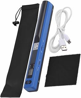 Cuifati Handheld Scanner Portable Scanner USB Pen Scanner A4 Scan JPG/PDF USB 2.0 Clear Imaging, Mass Storage for Banking, Insurance, Securities (Blue)
