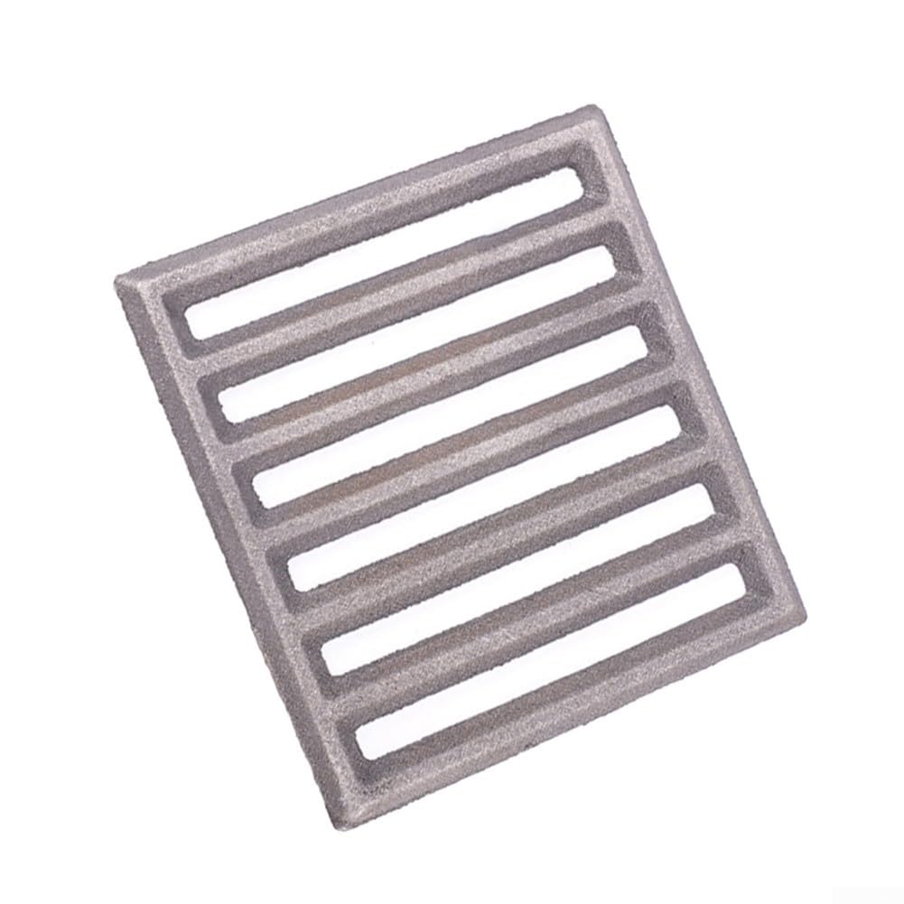 Quadratischer Feuerrost aus Gusseisen, 27 x 19 cm, Kamin-Ersatzteile mit optimierter Luftzirkulation für effizientes Abbrennen und abendliche Heizen zu Hause
