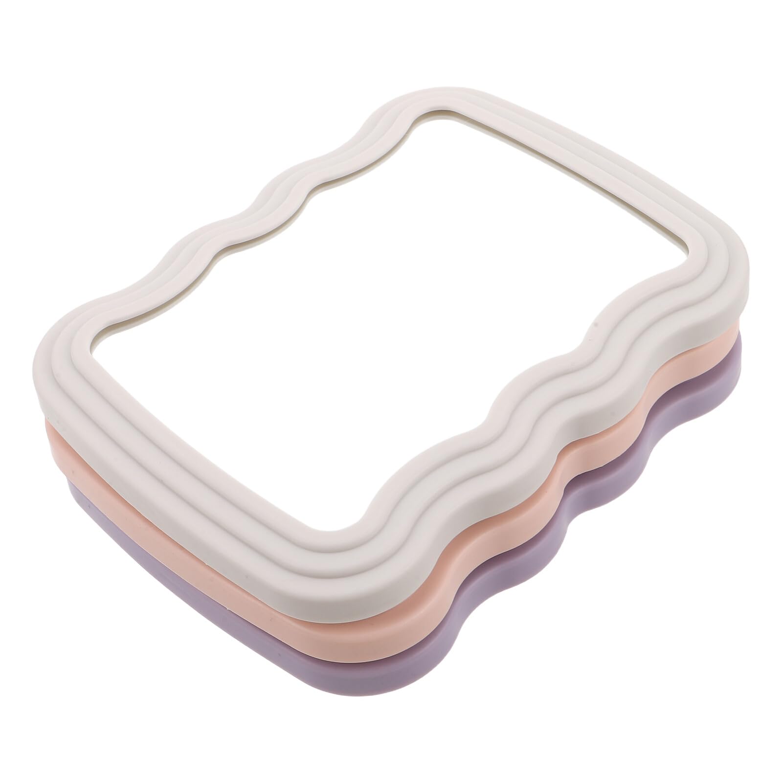 Miroir de maquillage pliable ondulé avec support de bureau suspendu Cabilock