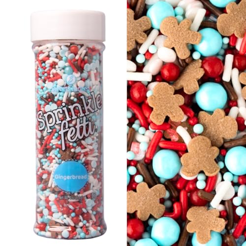 Sweets Indeed Sprinkles, Gingerbread Edible Sprinkle Mix, Perfect for Cake Decorations, Baking, Ice Cream, Cookies, Cupcake Topper 4 ounces