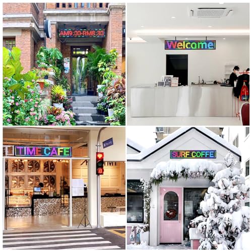 Image of P10 Programmable Scrolling Led Sign Outdoor Signs For Businesse Custom Message Board Digita Display Advertising Screen Bar Word Light Wifi Control High Brightness Neon Sign 39 inchX8 inch