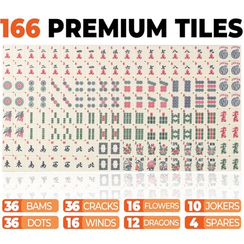 Mutex juego americano de Mahjong con 166 fichas premium miniatura 6